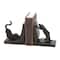 Black Polystone Eclectic Cat Bookends Set